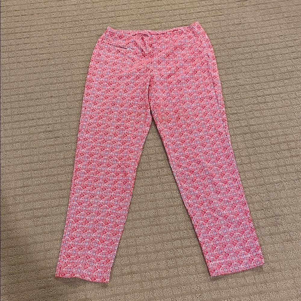 J. McLaughlin Red and Blue Patterned Garment